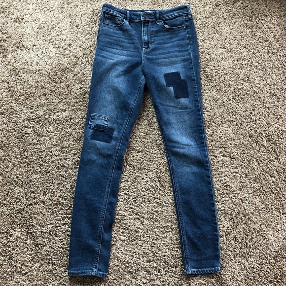 hollister patched jeans